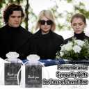 LemonRoad 60 Sets Funeral Favors Celebration of Life Favors Cross Crystal Stones Bulk with Sympathy Thank You Cards Organza Bags for Funeral Guest Return Gifts (Black)