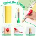 6 Pack Watercolor Paint Brushes Bulk Set for Kids Baby Toddler-4 Pcs Per Set Jumbo Brushes with Chubby Wood Handles for Easy Grip Paintbrushes Non Toxic Bristles (Colored)