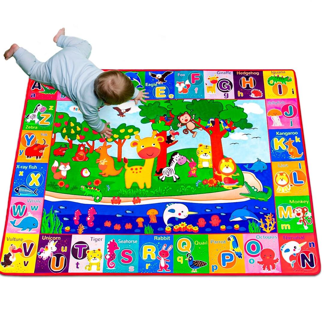 teytoy Baby Cotton Play Mat, Crawling Mat for Floor Mat Large Super Soft, Extra Thick (0.6cm), Plush Surface Foldable Non-Slip Non-Toxic