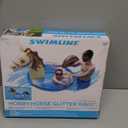 Swimline Hobby Horse Glitter Inflatable Pool Ring, Multi, 67"x 37" x 31"