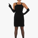 fun shack Womens Flapper Costume Black Dress Decades 20s Costumes For Women XL