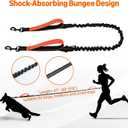 Amazon Basics Hands Free Dog Leash with Running Bag, Adjustable Waist Belt, Dual Padded Handles, Reflective Bungee Leash for Walking, Jogging, Hiking, Fits Small to Large Dogs (Up to 150 lbs)