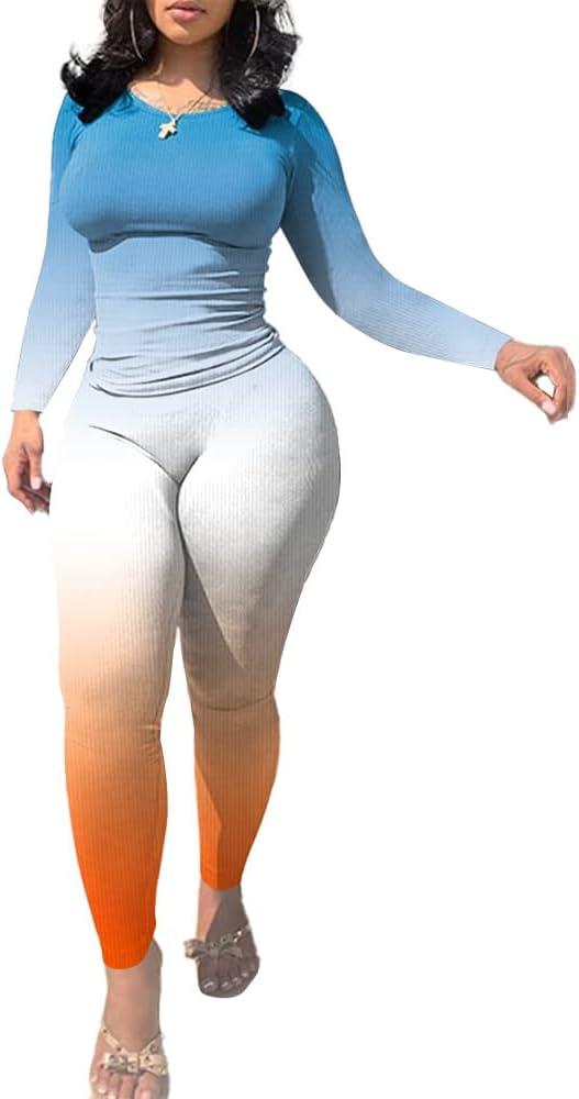 Nimsruc Two Piece Outfits For Women Casual Jogging Suits Long Sleeve Tracksuits (M)