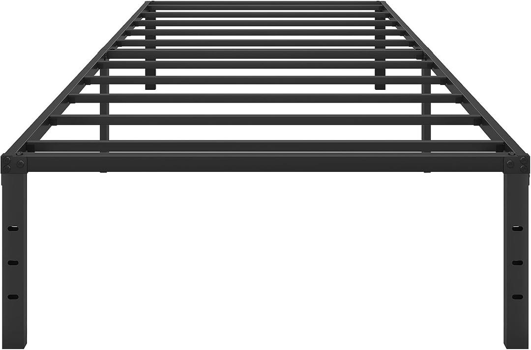 Bed Frame, Metal Platform Bed Frame No Box Spring Needed, Bed with Heavy Duty Strong Support Slats, Noise Free, Easy to Assembly, Under Bed Storage (14 Inch, Twin)