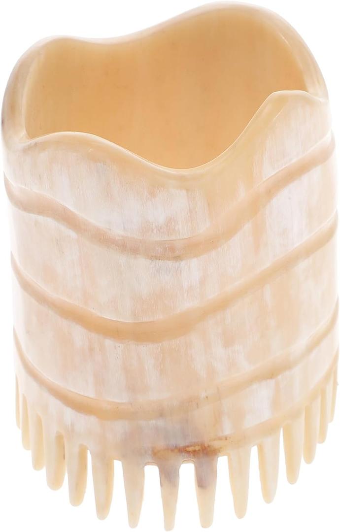 IMIKEYA Yak Horn Scalp Massage Comb Fine Teeth Hair Shampoo Brush 2.75 Inch | Lightweight Hair Cleansing Comb for Shampooing Scalp Care and Travel Use
