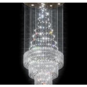 Flashing God D32''XH100'' Modern Large Chandelier for High Ceiling Raindrop Crystal Chandelier High Ceiling Pendant Light Fixture for Hallway Living Room Gold Stairwell Chandeliers