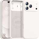 Ktele Magnetic for iPhone 17 Pro Max Case [Compatible with Magsafe] [Premium Silicone Satin-Smooth Touch] Slim Shockproof Anti-Scratch Microfiber Lining Case, 6.9 inch, Stone