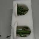 Elsjoy Set of 2 Ceramic Ring Holder Dish, Decorative Round Jewelry Display Trays, Aloe & Cactus Small Trinket Plate for Home, Gift, Mother's Day