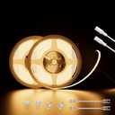 PAUTIX COB LED Strip Lights 48ft/15m Super Bright,504 LEDs/m Warm White 2700K CRI90+ Flexible LED Tape,DC24V for Cabinet Home DIY Lighting Projects with 2pcs COB Connector(Power Supply Not Included)