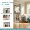 Safety Gate for Stairs & Doorways, Auto-Close Baby Gate or Dog Gate Pressure Mount No Drilling, 30" Tall All Metal Frame with Dual Locking System (White, 30" Tall 29"-33" Wide)