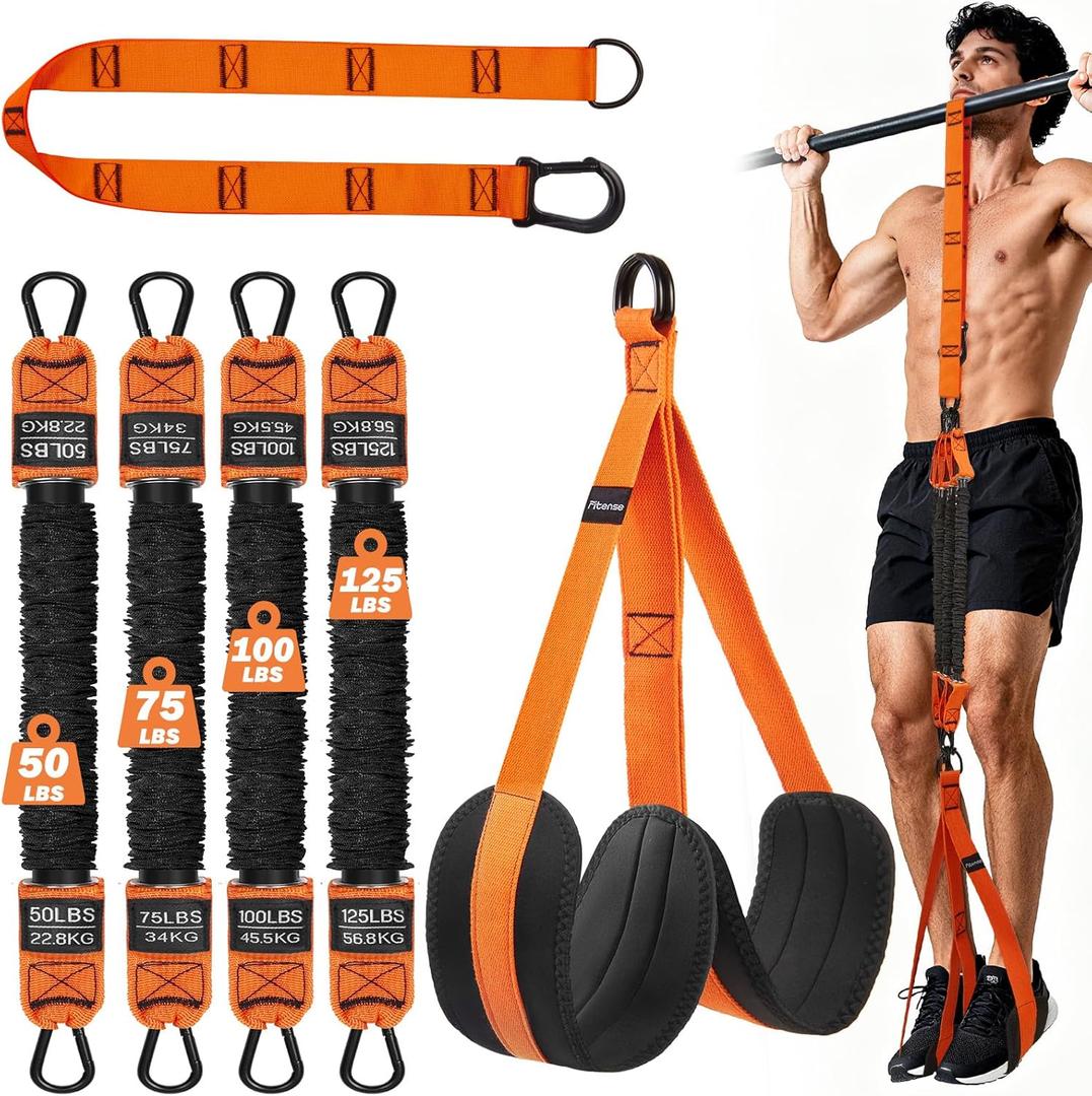 Pull Up Assistance Bands, 350lbs Heavy Duty Resistance Band for Pull Up, 4 Pull Up Bands with Two Foots Fabric Feet/Knee Rest, Adjustable Weight/Size Bands for Pull Up Assist for Strength Training (Orange)