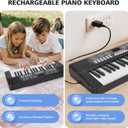37 Keys Piano Keyboard for Beginners -1200mAh Rechargeable Electronic Musical Instrument with Mic LED Screen 200 Tones 200 Rhythms 50 Demos, Birthday Gift for Kids
