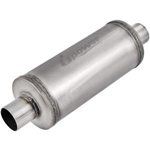 Upower 2.5" Inlet Universal Resonator, 6" x 14" Body 20" Whole Length Diesel Exhaust Muffler - Straight Through Stainless Steel TBM2616 Welded On Resonator Muffler
