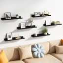 upsimples Floating Shelves for Wall Decor and Storage, Black, 6Pcs 23.6'', 23.6in