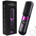 LOPHE Hair Straightener Brush,Cordless LED Display 4 Temperatures 3D Anti-Scald Teeth,140C to 199C, Fast Heating, for Travel and Home, All Hair Types, Portable, Rechargeable, Smooth Finish