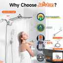 XXL 12.2" Rain Shower Head with Handheld Spray Combo, High Pressure Rainfall Shower Head, Height Adjustable Dual Shower Head, Luxury Waterfall Showerhead Bathroom