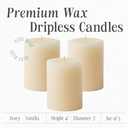 Mister Candle Dripless Vanilla Scented Ivory Pillar Candles Set of 1, Hand Made Vanilla Pillar Candles with Essential Oils for Home Decor, Premium Wax, 60 Hr Burn Time (3x4 inch)