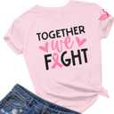 JINTING Womens Breast Cancer Shirts - Together We Fight Breast Cancer Awareness Shirts Short Sleeve Gifts Tee Top (Pink, XL)