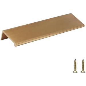 Rergy 5 Pack Champagne Bronze Cabinet Pulls - 5in Gold Finger Pulls, Brushed Bronze Edge Pulls for Kitchen