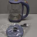 Glass Electric Kettle, No Plastic Contact With Water, 1.8L Electric Tea Pot, Automatic Shut-off, Borosilicate glass Visual Boiling, Water Heater & Teapot Perfect For Tea & Coffee (Blue)