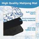 Blue and White Chinoiserie Floral Mahjong Mat for Table 31.5 x 31.5 in, Vintage Blue Oriental Chinese Anti-Slip Mahjong Table Cover Tablecloth for Poker Board Card Tile Game Dominoes