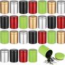 25 Pcs Metal Tea Tin Canisters, Small Airtight Storage Containers with Lids, Round Portable Loose Leaf Tea Canisters, Small Travel Spice Candy Coffee Boxes