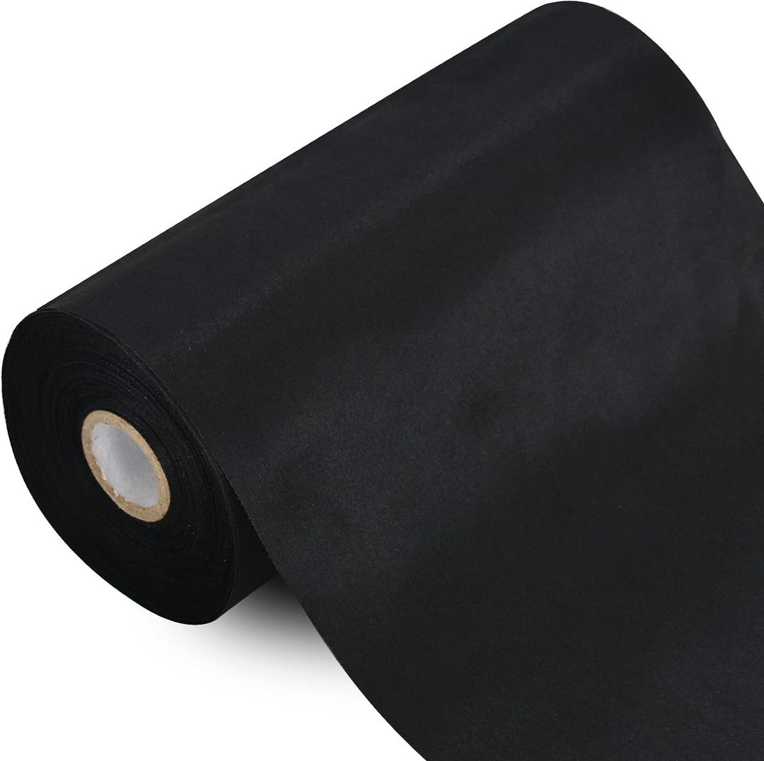 TONIFUL 6 inch x 22yd Wide Black Satin Ribbon Solid Fabric Large Ribbon for Grand Opening Cutting Ceremony Wedding Birthday Party Decoration Gift Craft Chair Sash Table Car Bows Indoor or Outdoor