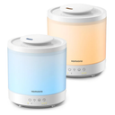 Homvana Small Humidifiers for Bedroom - 2 Packs 1.5L Cool Mist Top Fill Humidifier for Baby Nursery, Essential Oil Diffuser, 3 in 1 for Home Plants Offices and Grow Tents, 7 Color Lights, Ultrasonic