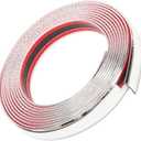 25mm x 5metre (1inchx16feet) Weight:2 lb Car Chrome Moulding Trim Strip Decoration Tape Sticky - Bumper Door Guard Protection