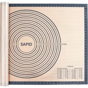 Sapid Extra Thick Silicone Pastry Mat Non-slip with Measurements for Non-stick Silicone Baking Mat Extra Large, Dough Rolling, Pie Crust, Kneading Mats, Countertop, Placement Mats (24" x 36", Gray)