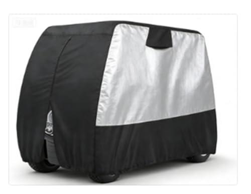 HMAZAE Golf Cart Cover 4 Passenger with Clear PVC Windows, 420D Heavy Duty Waterproof Golf Cart Seat Cover for 86" Roof Yamaha EZGO Club Car, Windproof All-Weather Golf Cart Accessories (2 Passenger)