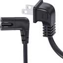 TV Power Cord Compatible with Samsung TV, Ancable 6-Feet 90 Degree Angled 2-Prong C7 Tv Cable Compatible with Samsung LG TCL Sony Appletv Insignia Sharp Toshiba Vizio (UL Listed 18 AWG-Non Polarized)