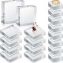 Remerry 16 Pcs Clear Acrylic Blocks Square Display Block Clear Polished Cube Acrylic Jewelry Display Stand Ring Showcase Holder Base(2 x 2 x 1 Inch, 3 x 3 x 1 Inch)