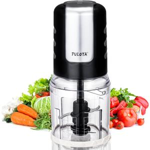 Mini Prep Food Processor for Chopping Mincing and Puree Vegetables and Meat 2 Speed Electric Food Chopper, 400-Watt, 4 Stainless Steel Blades, 2 Cup Capacity, Black