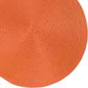 DII Classic Woven Tabletop Collection, Indoor/Outdoor Placemat Set, Round, 15" Diameter, Orange, 6 Piece