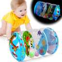 Crawling & Walking Baby Toys 6-12 Months Glowing Jumbo Inflatable Rolling Infant Toy 6 7 8 9 10 12-18 Month Old Tummy Time Sensory Development Light Up Toys for 1 2 Year Old Boy Girl Birthday Gifts, Medium