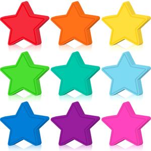 Geyee 108 Pcs Star Cutouts Bulletin Board Stars Classroom Cutouts Decorations Paper Die Cut for Teachers DIY Craft Office School Chalkboard Wall Decor (Watercolor,3.15 Inch) (Bright)