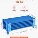 VEVOR Stackable Kiddie Cot, 6 Pack Portable Toddler Nap Cots, Standard Size 52" L x 23" W Daycare Cots for Kids, Preschool Classroom Daycare Beds for Sleeping, Resting, Naptime, Blue, 52" L x 23" W - 6Pcs