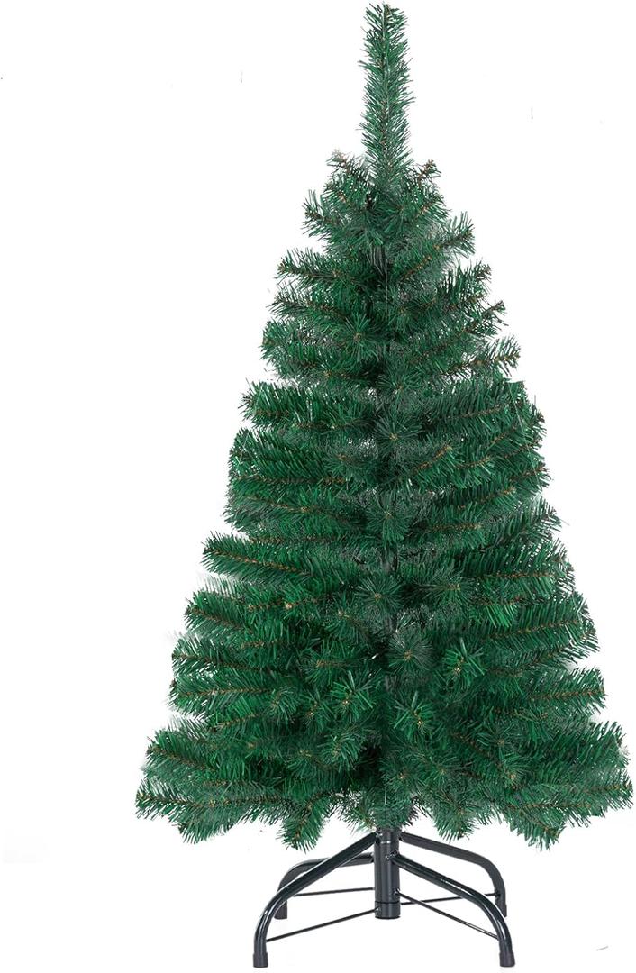 3FT Artificial Christmas Tree Black Tabletop Christmas Tree with Metal Stand Mini Xmas Pine Tree for Party Supplies Indoor Outdoor Holiday Home Decoration(Black)