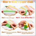 Lincia 1000 Sheets Paper Chain Garland Strips 1x8 Inch with Double Sided Tape, DIY Construction Paper Chains for Birthday Wedding Holiday Party Decorations, Crafts Supplies (Bright)