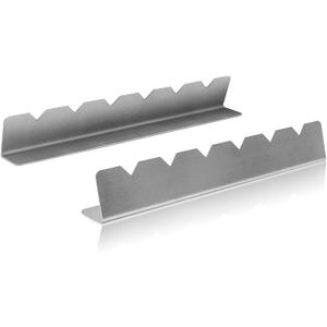 Kabob Skewers Rack Set of 2, Stainless Steel Skewers Holder with 6 Notch Compatible with Wood, Bamboo, Round, Metal, Flat Skewers for Grilling, BBQ Grilling Accessories (Pouch Included)