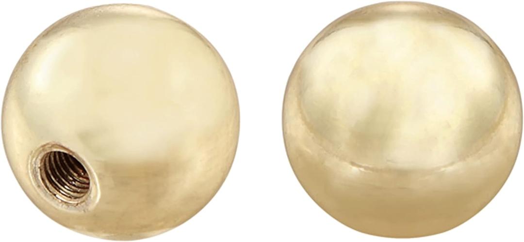 Aspen Creative 24029-12, Sphere Finial for Lamp Shade, Steel in Brass Plated Finish, 1" Height, (2 Pack)