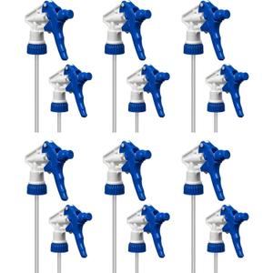 Heavy Duty Universal Industrial Replacement Mist & Stream Blue Trigger Sprayer with 9.5 Inch Tube 28-400 Neck Size (Pack of 12)