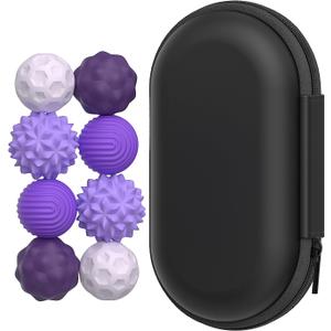 Fidget Toys - 8Pcs Magnetic Attraction Stress Balls with Silicone Shell and Storage Box for Adults - to Calm Restless Hands and Anxious Mind, Silicone Roller Magnet Balls Sensory AdultsPurple