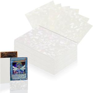 100 Count White Card Sleeves for Trading Cards, Perfect Fit Shiny MTG Card Sleeves, Holographic Card Sleeve Fit for Magic, Photocard, TCG, Baseball/Sports Cards, Yugioh Card, Game Card 66 * 91 mm