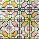 3D Stained Glass Window Film, Decorative Window Privacy Film for Bathroom,Front Door,Home, Sun Blocking Heat Control,Static Cling,Grid Order 23.6inch x 35.4inch