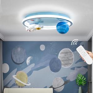 Shine LUEST Astronaut Ceiling Light Fixture 20" Dimmable Kids Flush Mount Ceiling Lights for Bedroom LED Chandelier 3000K-6000K with Remote Children Ceiling Lamp for Kitchen,Nursery Room