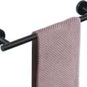 NearMoon Bath Towel Bar, Thicken Stainless Steel Shower Towel Rack Holder Wall Mounted for Bathroom,18-lnch Overall Length-16-lnch Usable Hanging Space (1 Pack, Matte Black)
