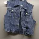 SweatyRocks Girl's Denim Vest Button Down Sleeveless Jean Jacket Outerwear with Pockets Light Wash, 9Y