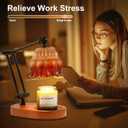 Candle Warmer Lamp With 2 Bulbs, Dimmable With Timer, 2H/4H/8H Timer, Adjustable Height & Heat, Electric Lamp Compatible With Large Jar Candle (Retro Brown)